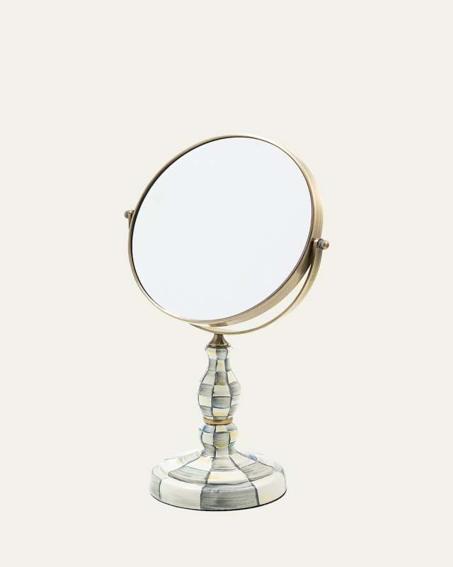 Sterling Check Enamel Vanity Mirror